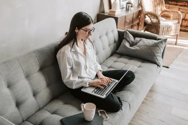 Person using a laptop