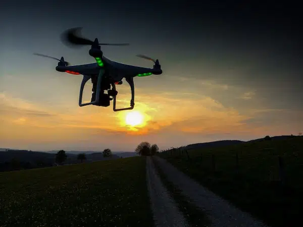 Drone flying at night