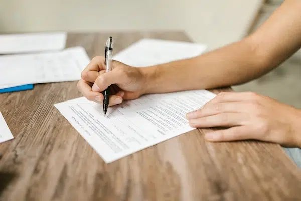 filling a form