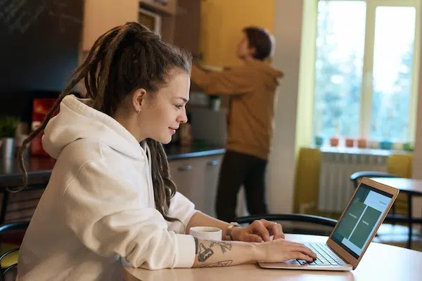 person using a laptop