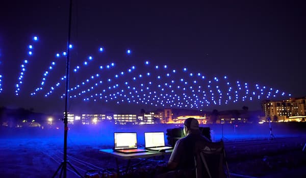 controlled by a computer in a drone show